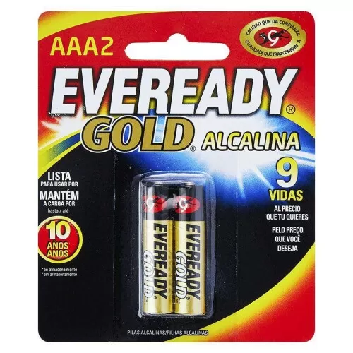 Pilha palito alcalina AAA com 02 unidades Eveready