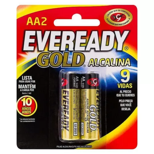 Pilha pequena alcalina AA com 02 unidades Eveready