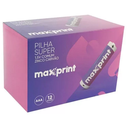 Pilha palito AAA com 04 unidades Maxprint