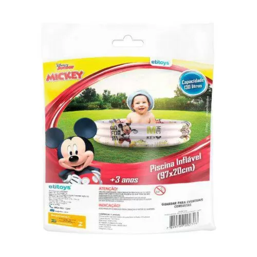 Piscina inflável Mickey Disney 91x20cm 130lts Etitoys