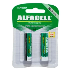 Pilha recarregável AA com 02 unidades 1800mAh Alfacell