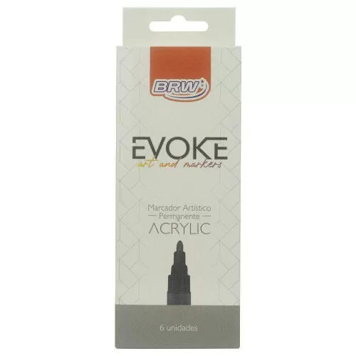 Pincel permanente artistico evoke acrylic prata Brw