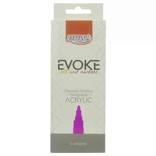 Pincel permanente artístico evoke acrylic rosa Brw