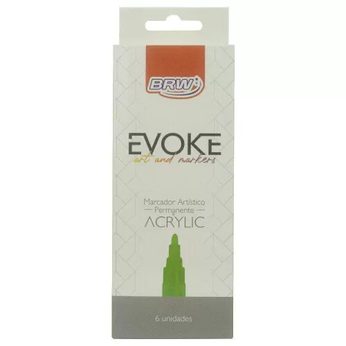 Pincel permanente artístico evoke acrylic verde Brw