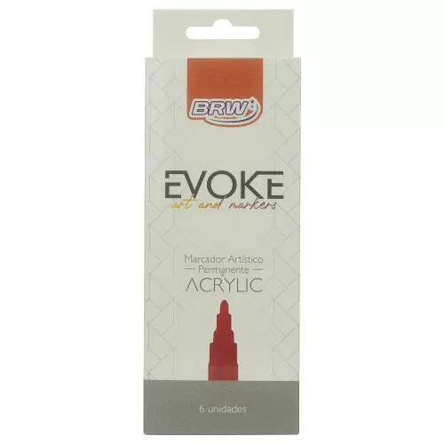 Pincel permanente artístico evoke acrylic vermelho Brw