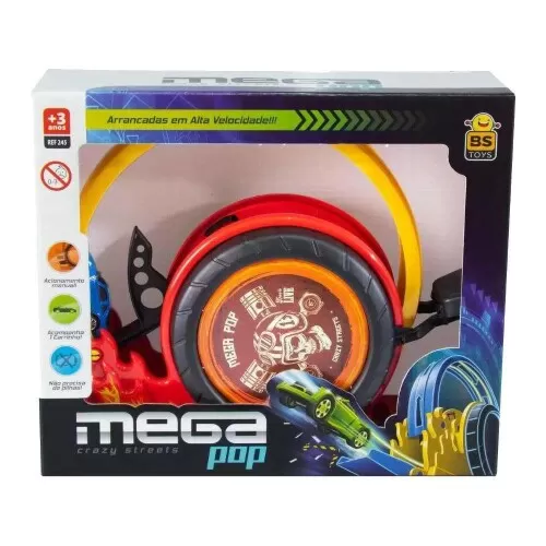 Pista com 01 carrinho Mega Pop Bs Toys