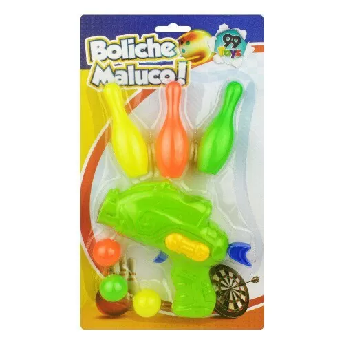 Pistola plástica lança bolinhas Boliche Maluco 99 Toys