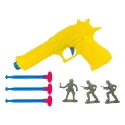 Pistola plástica mini lança dardos com acessórios 99 Toys