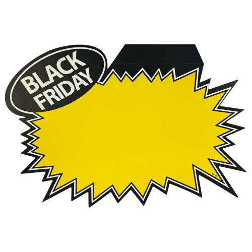 Placa de papel Black Friday splash 18x26cm com 25 unidades