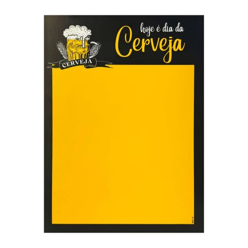 Placa de papel Hoje é Dia da Cerveja 21x30cm com 25 unidades