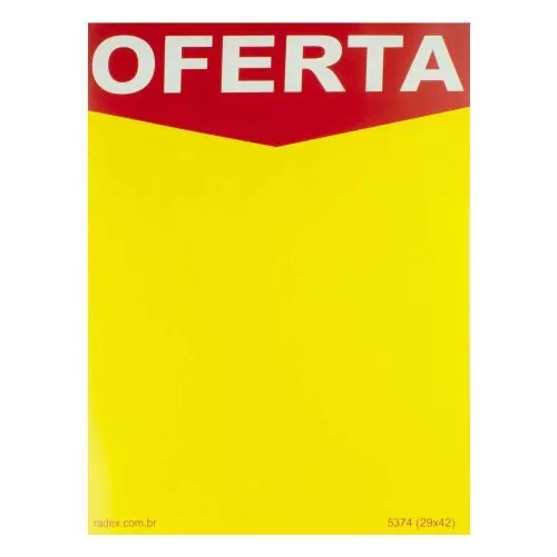 Placa de papel oferta vertical 29cm x 42cm folha 4950 Radex