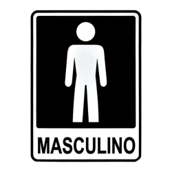 Placa de sinalização plástica sanitário masculino 15x20cm