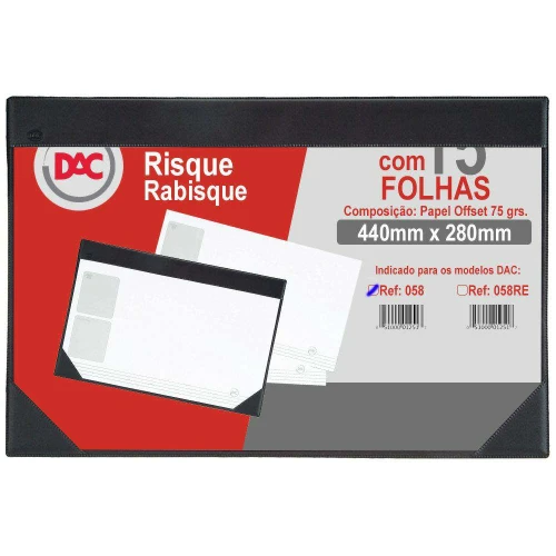 Porta papel risque e rabisque 440x280mm com 15 folhas Dac