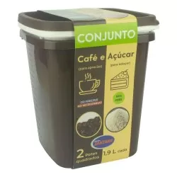 Pote plástico para café e açucar com 2 peças 1,900ml Santana