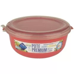 Pote plástico redondo G 2720ml verão coral Plastutti