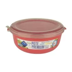 Pote plástico redondo M 1800ml verão coral Plastutti