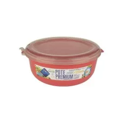 Pote plástico redondo P 1070ml verão coral Plastutti