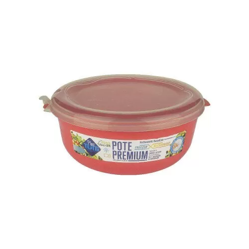 Pote plástico redondo P 1070ml verão coral Plastutti