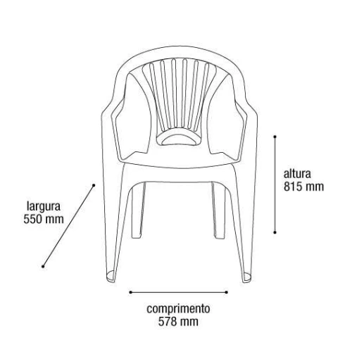 Poltrona plástica adulto preta Arqplast