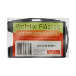 Porta crachá/cartão em pp injetado 90mmX60mm preto com 10 unidades Plastpark