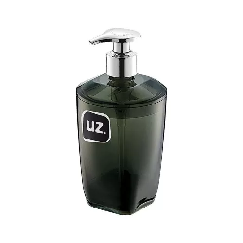 Porta sabonete líquido 300ml acrílico preto Uz. Utilidades