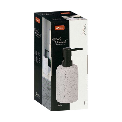 Porta sabonete líquido 300ml cerâmica dolce Wellmix