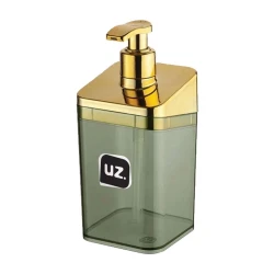 Porta sabonete líquido 350ml acrílico dourado Uz. Utilidades