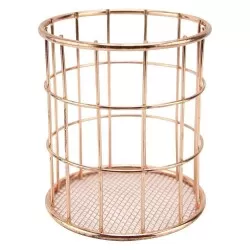 Porta talheres de metal rose gold 12cm Clink