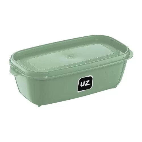 Pote plástico retangular multiuso verde menta 1500ml Uz. Utilidades