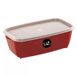 Pote plástico retangular multiuso vermelho 1500ml Uz. Utilidades