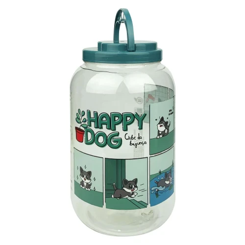 Pote plástico transparente decorado dog 3600ml Panamby