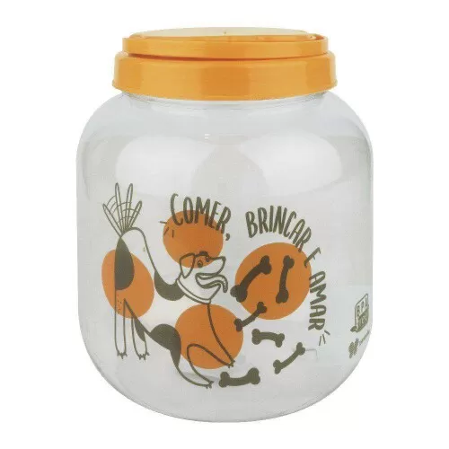 Pote plástico transparente decorado dogs 1400ml Panamby