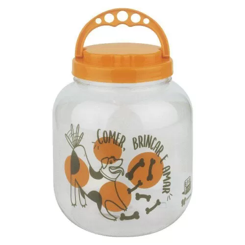 Pote plástico transparente decorado dogs 1400ml Panamby