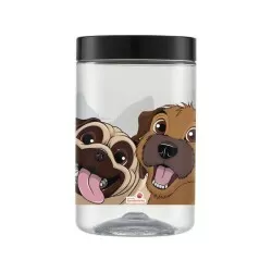 Pote plástico transparente decorado mix dog 1500ml Bandeirante