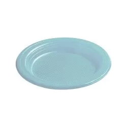 Prato plastico nº 15 raso pacote com 10 unidades azul soft Dudigo