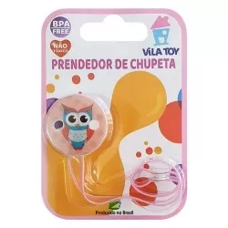 Prendedor de chupeta decorado rosa Vila Toy