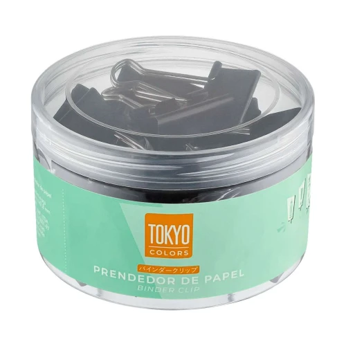 Prendedor de papel resina 41mm preto com 24 unidades Tokyo Design