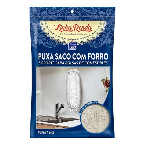 Puxa saco renda de com forro 41cm