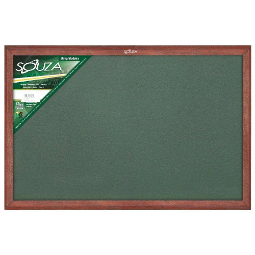 Quadro escolar verde com moldura de madeira 90x70cm Souza