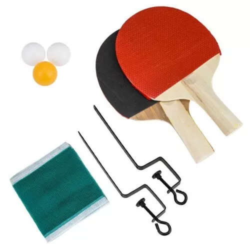 Raquete de ping pong com rede + suporte + 03 bolas Novo Século