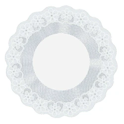 Renda celofane redonda 68cm Rechilieu branco com 50 unidades Cromus