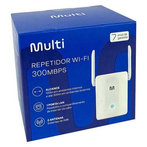 Repetidor Wifi 300mbps 2.4GHZ bivolt branco 02 antenas Multilaser