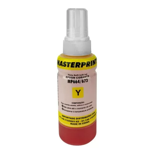 Refil de tinta Epson MP664/672/673/674 amarelo 100ml Masterprint