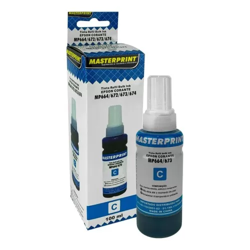 Refil de tinta Epson MP664/672/673/674 azul 100ml Masterprint