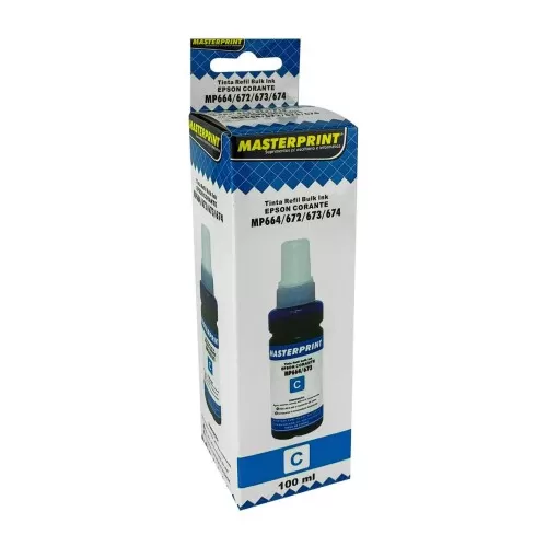 Refil de tinta Epson MP664/672/673/674 azul 100ml Masterprint