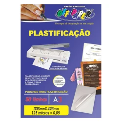 Refil para plastificadora 220x307x005 A4 com 100 unidades Off Paper