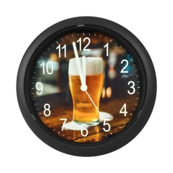 Relógio de parede redondo 24cm chopp preto Sulclock