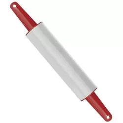 Rolo de macarrão inox com cabo plástico vermelho 35cm Wellmix