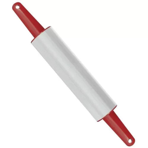 Rolo de macarrão inox com cabo plástico vermelho 35cm Wellmix