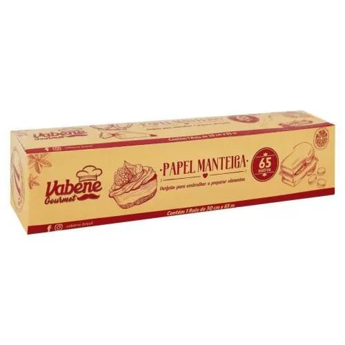 Rolo papel manteiga gourmet 30cmx65mt Vabene